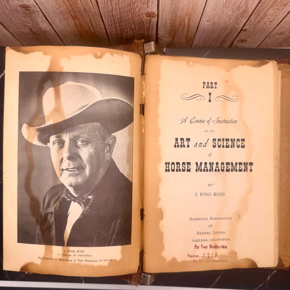 Rare 1940s J. King Ross Horse Management Course Vet Manual Binder